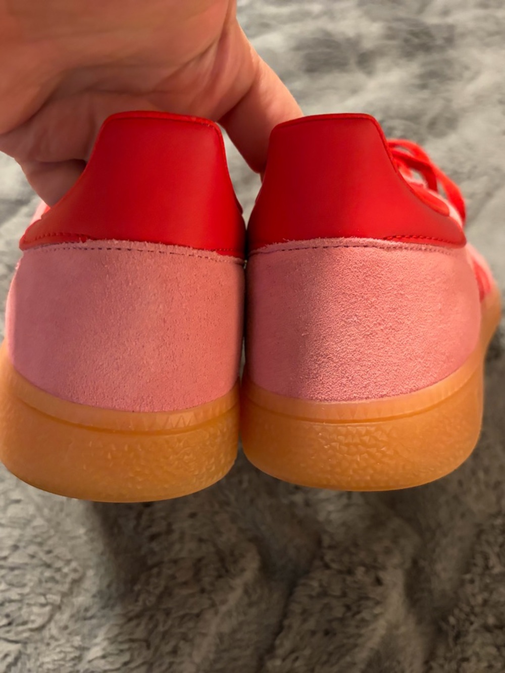 adidas Pink and Red Suede Low-Top Sneakers - Picture 3 of 4